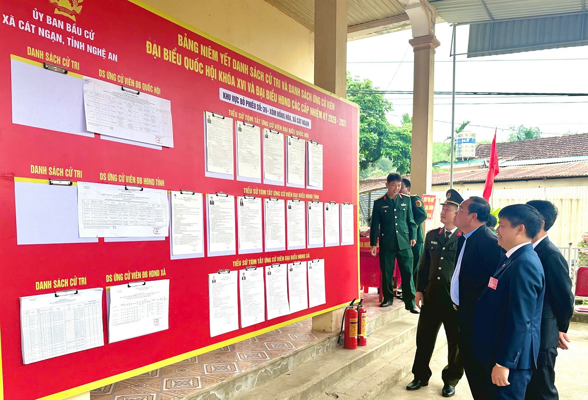 Điểm bỏ phiếu xóm Đồng Hòa, xã Cát Ngạn