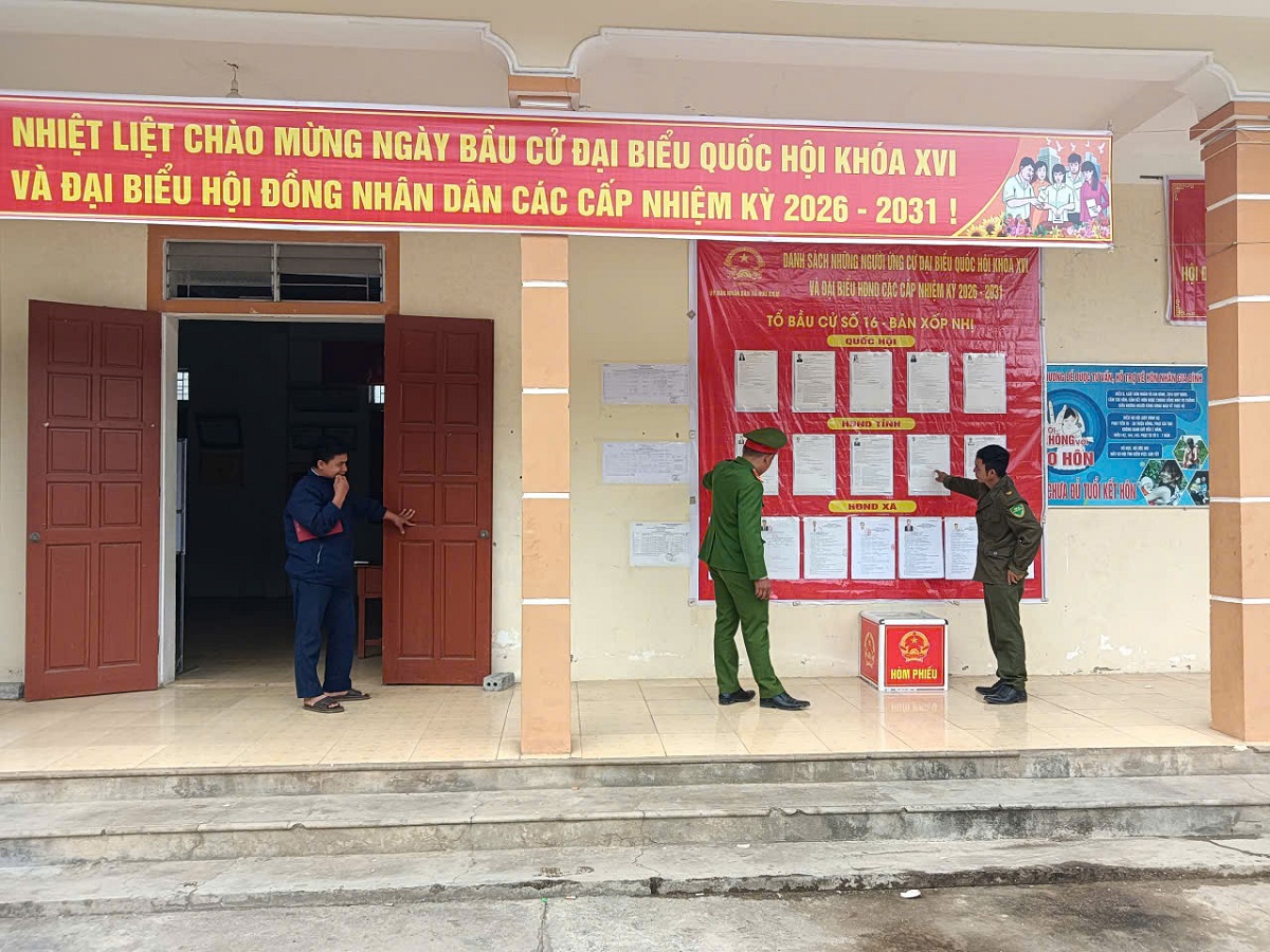 Điểm bầu cử tại bản Xốp Nhị