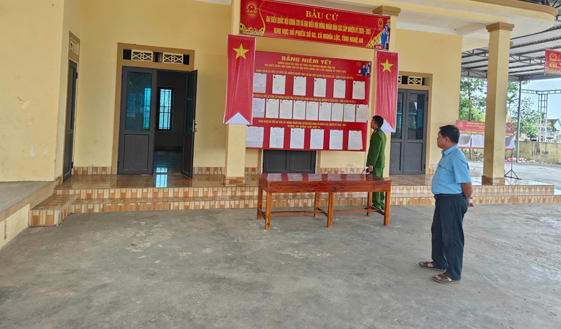 Công an xã Nghĩa Lộc triển khai biện pháp bảo đảm an ninh trật tự phục vụ bầu cử