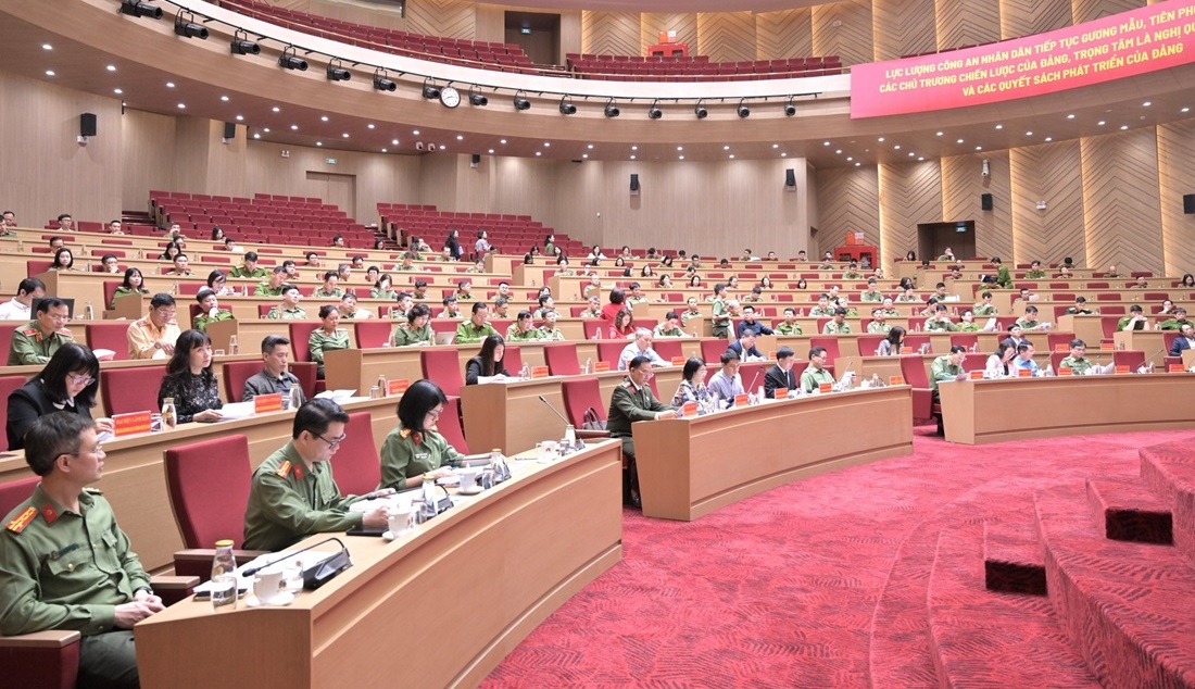 Toàn cảnh Hội nghị tại điểm cầu Bộ Công an