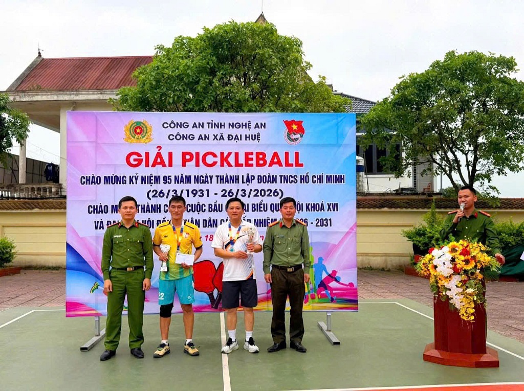Công an xã Đại Huệ tổ chức Giải đấu Pickleball 