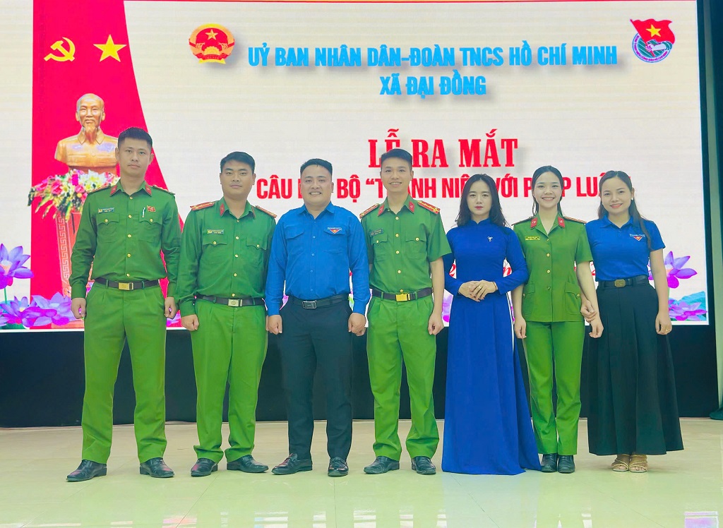 Công an xã Đại Đồng phối hợp với Đoàn Thanh niên xã tổ chức Lễ ra mắt Câu lạc bộ “Thanh niên với pháp luật”