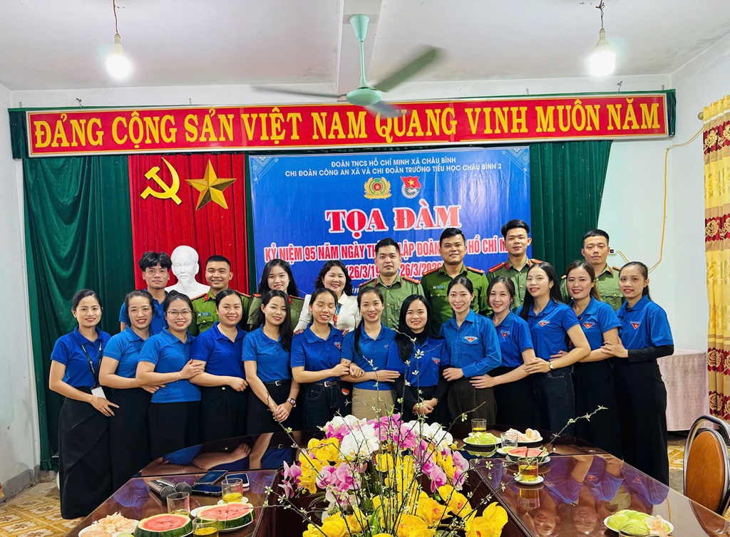 Công an xã Châu Bình tọa đàm kỷ niệm 95 năm Ngày thành lập Đoàn