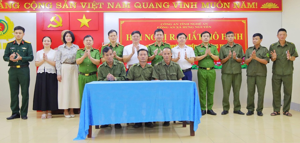 Công an xã Hưng Nguyên ra mắt mô hình 