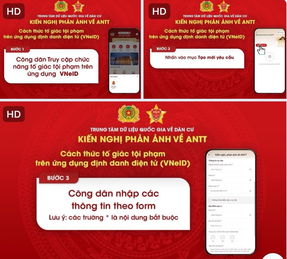 Hướng dẫn tố giác tội phạm trên VNeID
