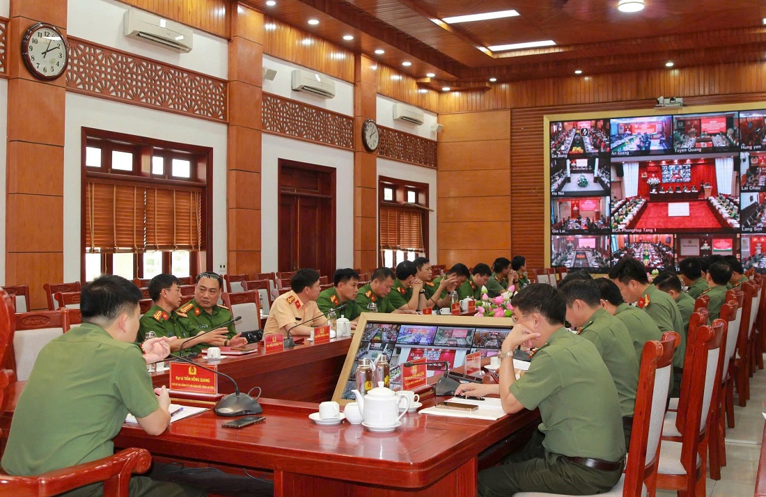 Tại điểm cầu Công an tỉnh Nghệ An