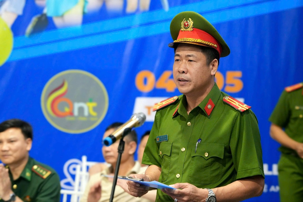 Đại diện Lãnh đạo Phòng Cảnh sát hình sự phát biểu