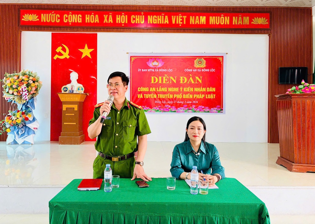 Công an xã Đông Lộc tổ chức diễn đàn “Công an lắng nghe ý kiến nhân dân”