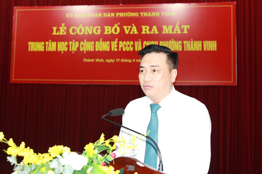Đại diện Lãnh đạo UBND phường Thành Vinh phát biểu