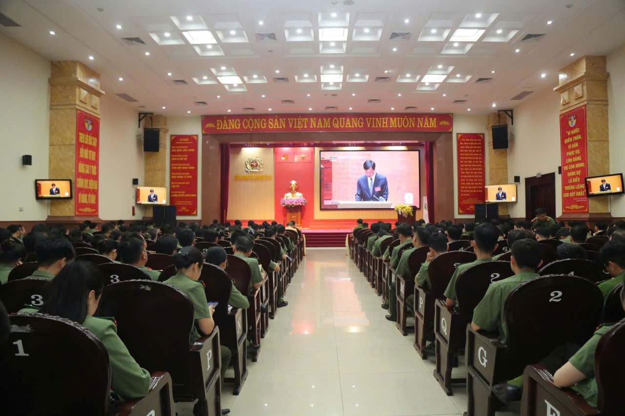 Toàn cảnh Hội nghị tại điểm cầu Công an Nghệ An