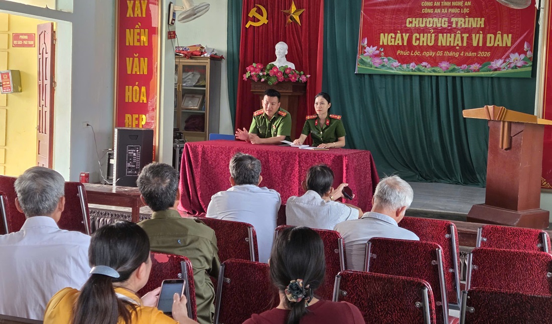 Công an xã Phúc Lộc tổ chức chương trình “Ngày Chủ nhật vì dân”
