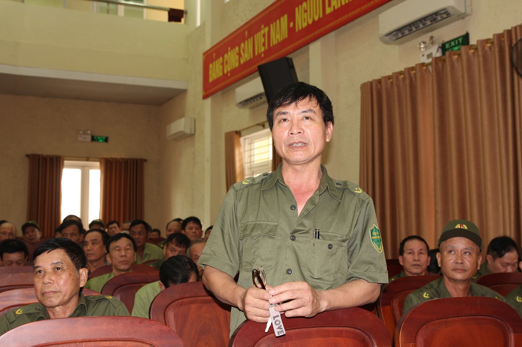 Lực lượng bảo vệ an ninh trật tự ở cơ sở phát biểu ý kiến tại Hội nghị 