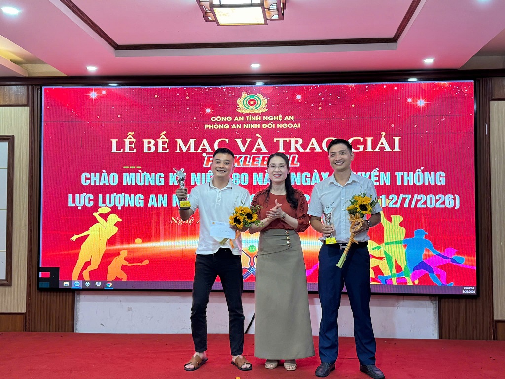 Trao thưởng cho đội đạt giải