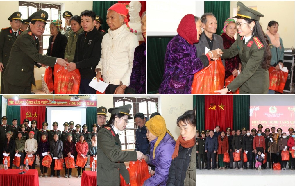 Phòng Hậu cần trao quà Tết đến bà con có hoàn cảnh khó khăn tại 02 xã Châu Nga và Châu Hạnh (huyện Qùy Châu)