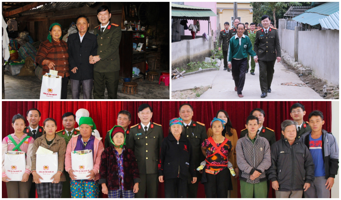 Công an tỉnh Nghệ An thăm, chúc Tết và tặng quà tại huyện biên giới Tương Dương và Kỳ Sơn