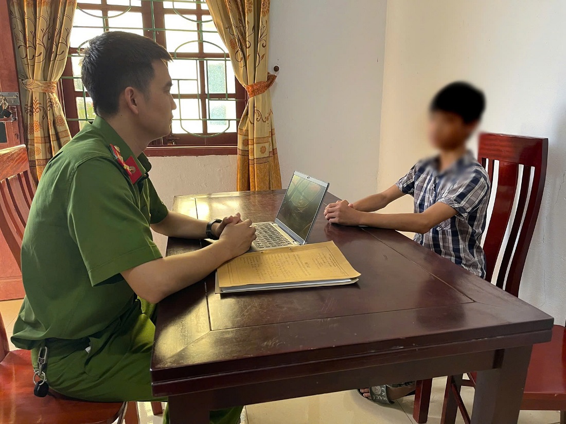 Đối tượng V.Đ.T tại Cơ quan Công an