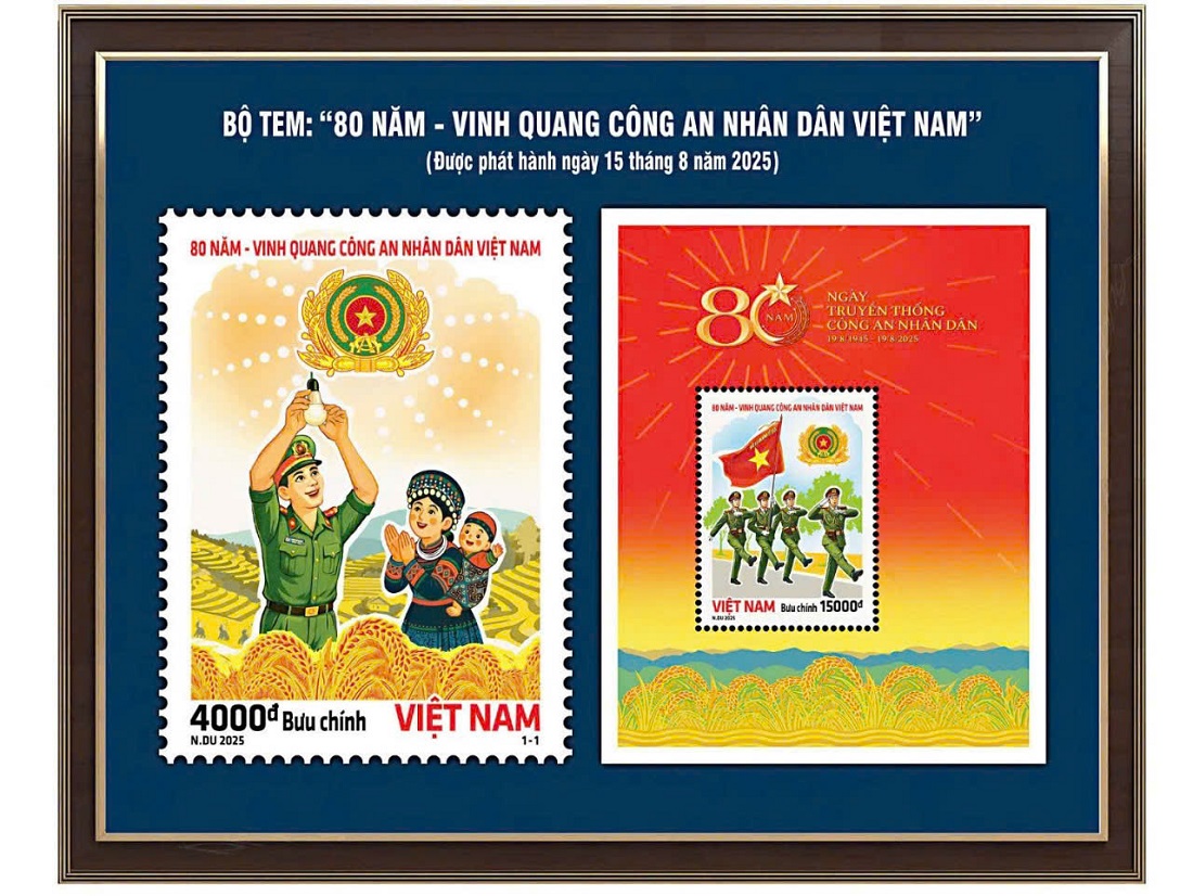Bộ tem “80 năm – Vinh quang CAND Việt Nam”
