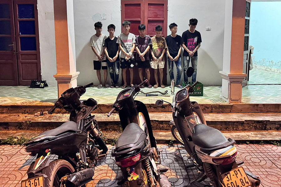 Công an xã Tân Kỳ bắt nhóm đối tượng gây rối trật tự công cộng trên địa bàn