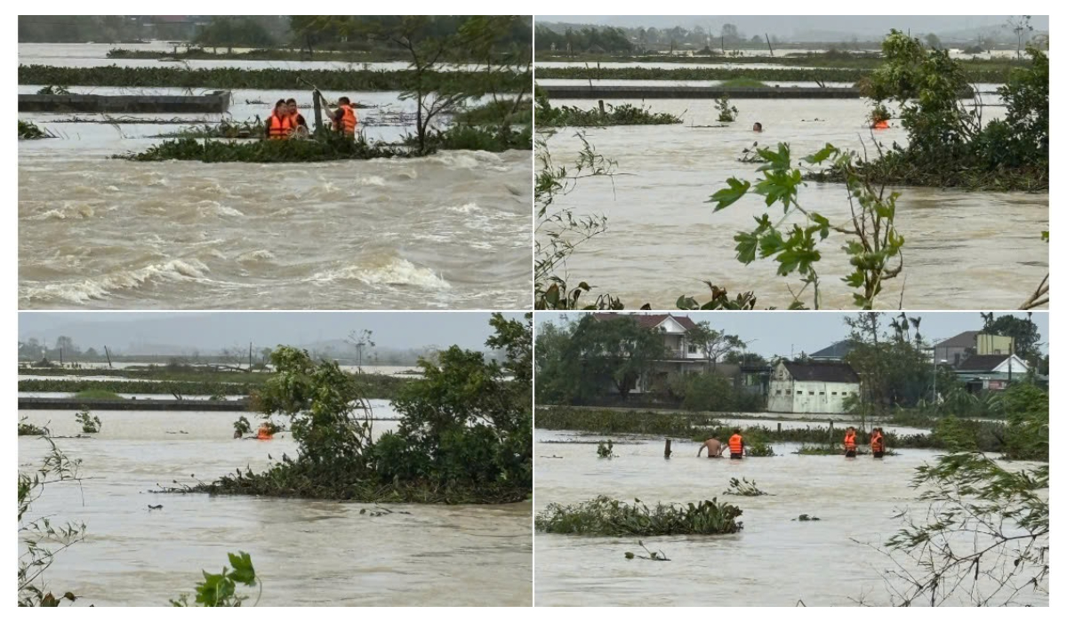 Công an xã Bạch Hà kịp thời cứu người dân bị mắc kẹt giữa dòng nước lũ