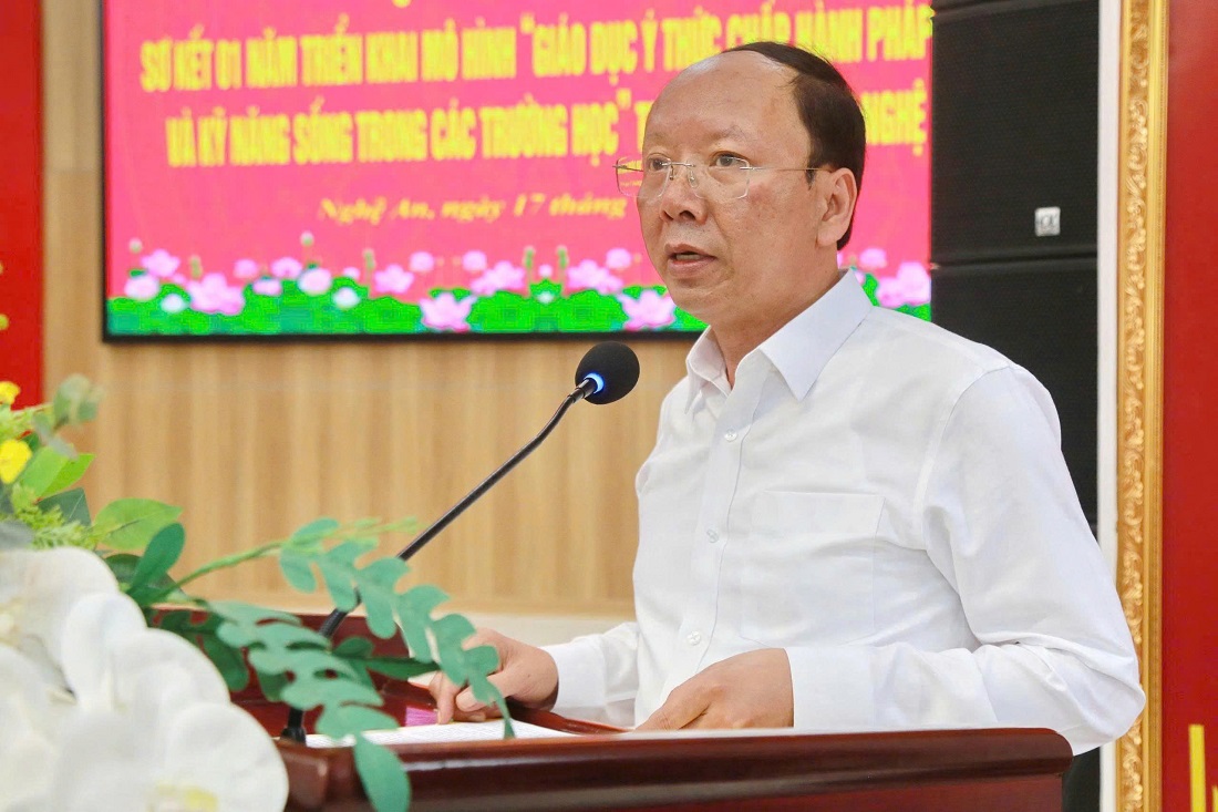 Đồng chí Bùi Thanh An, Ủy viên Ban Thường vụ Tỉnh ủy, Phó Chủ tịch Thường trực UBND tỉnh phát biểu kết luận Hội nghị