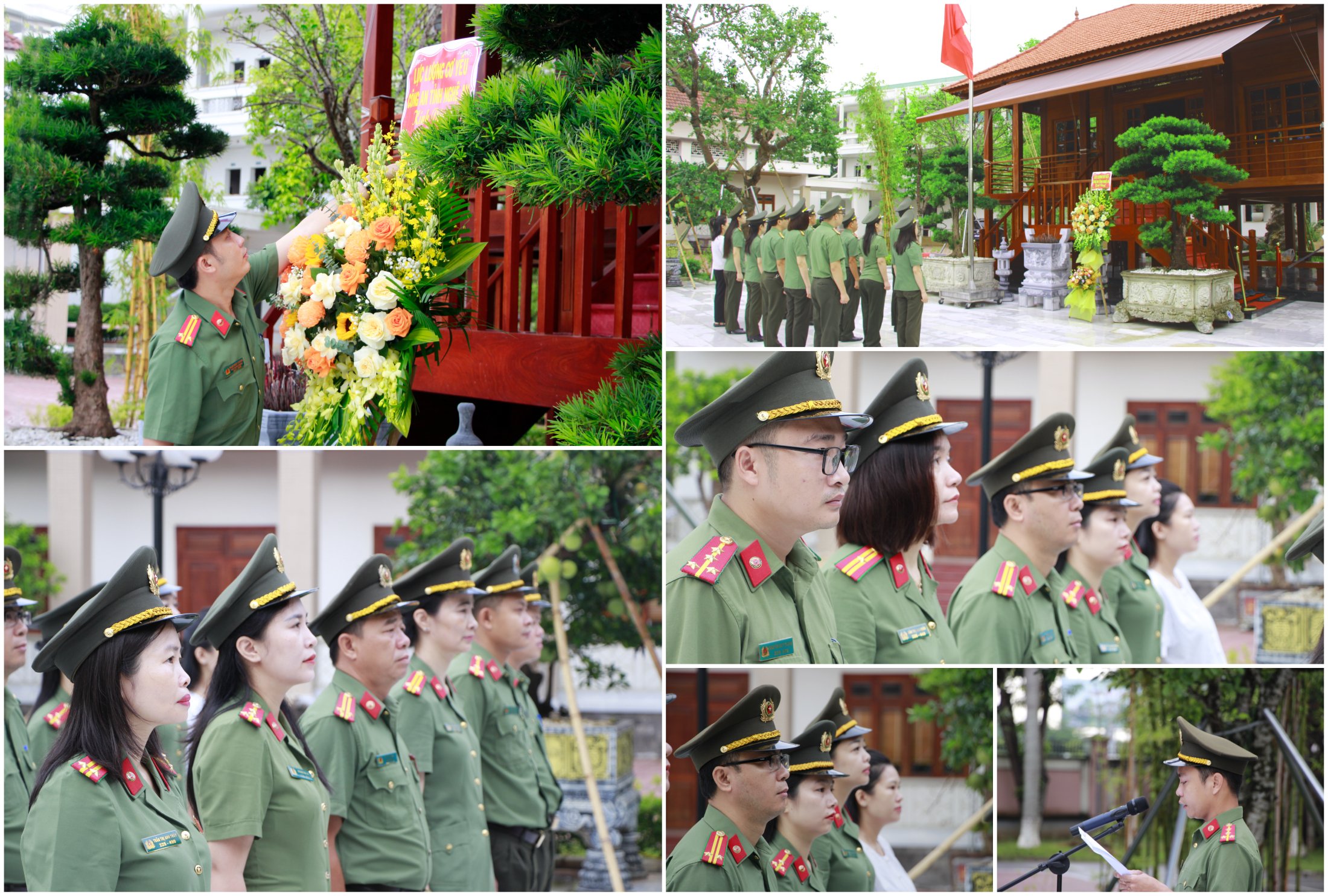 Lãnh đạo, cán bộ chiến sĩ làm công tác cơ yếu Công an Nghệ An tưởng niệm Chủ tịch Hồ Chí Minh 