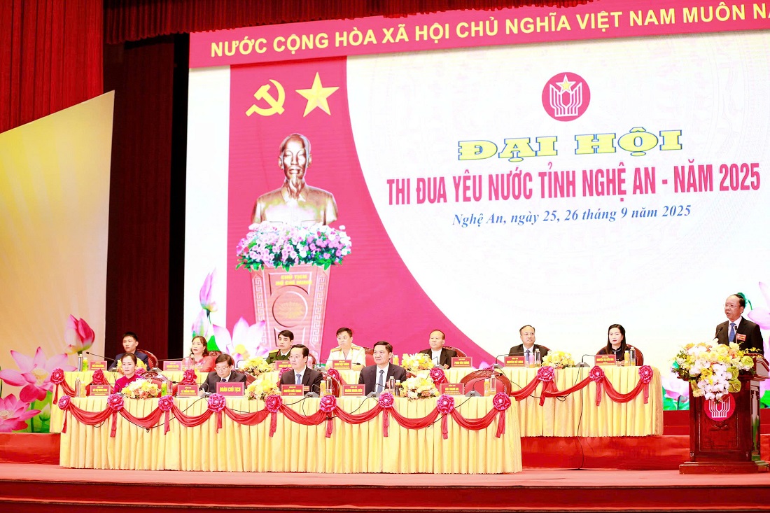 Đại hội Thi đua yêu nước tỉnh Nghệ An năm 2025 có chủ đề: “Đoàn kết, sáng tạo, đổi mới, thi đua xây dựng Nghệ An phát triển nhanh và bền vững”