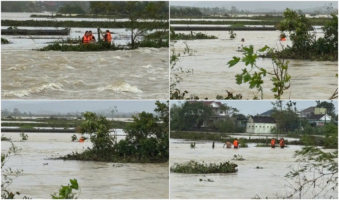 Công an xã Bạch Hà nhanh chóng có mặt, kịp thời cứu hộ người dân