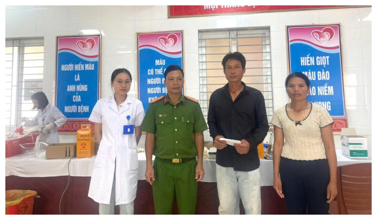 Cán bộ Công an kịp thời hiến máu cứu người qua cơn nguy kịch