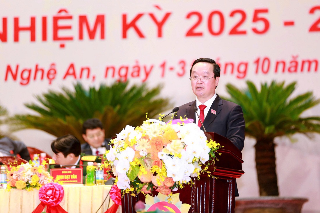 Đồng chí Nguyễn Đức Trung - Bí thư Tỉnh ủy phát biểu khai mạc phiên trù bị