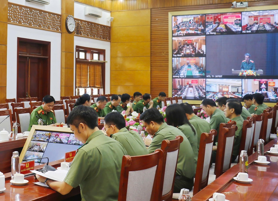 Toàn cảnh Hội nghị tại điểm cầu Công an Nghệ An