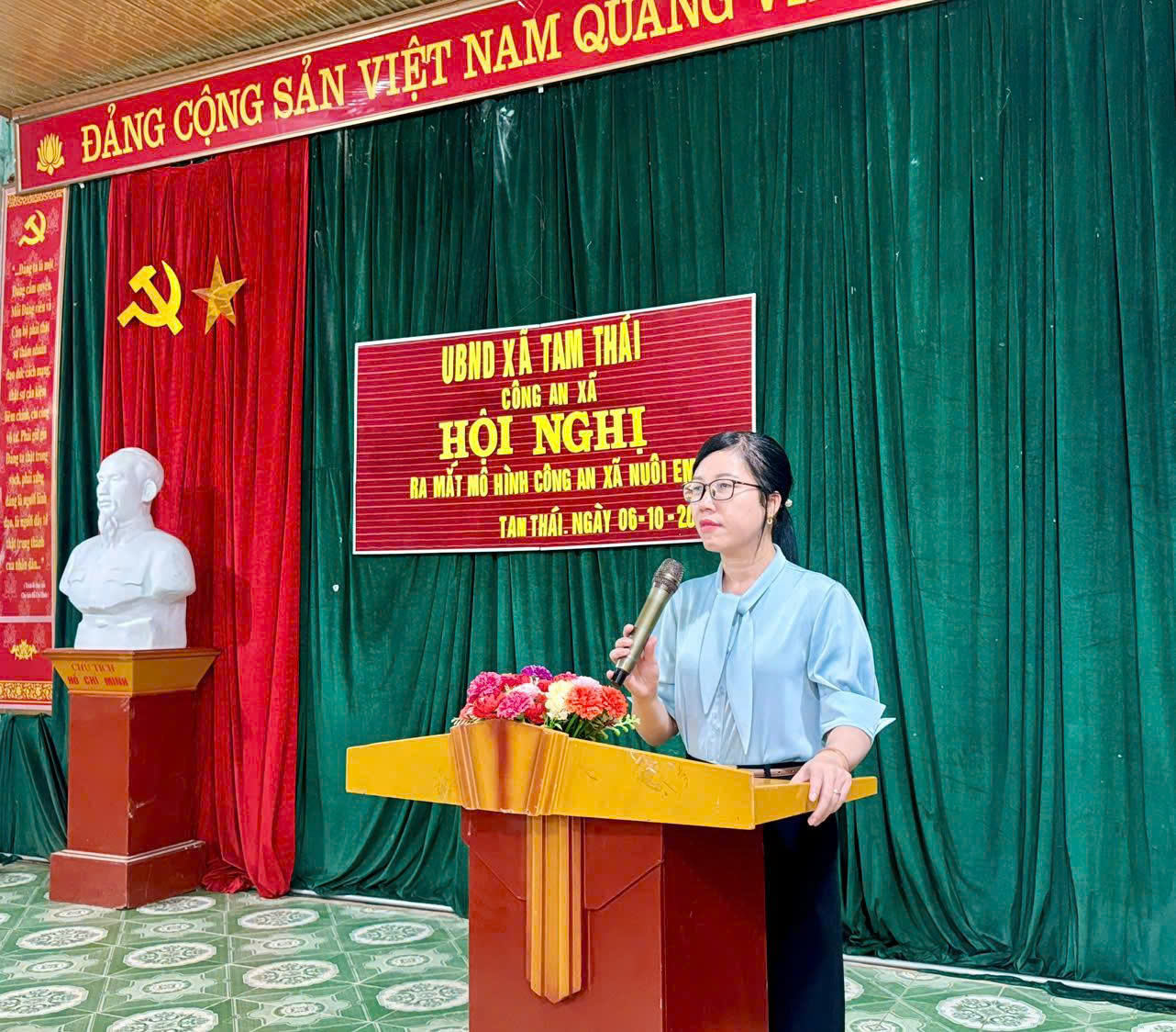 Đại diện Lãnh đạo xã Tam Thái phát biểu