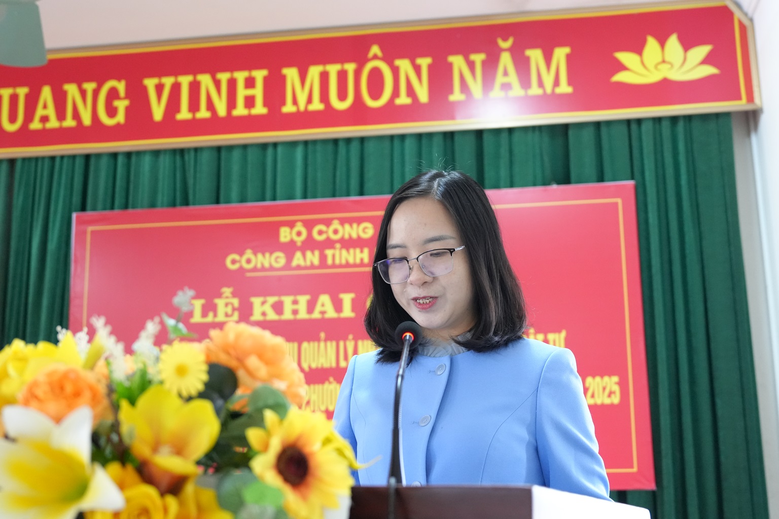 Đại diện học viên phát biểu tại Lễ khai giảng