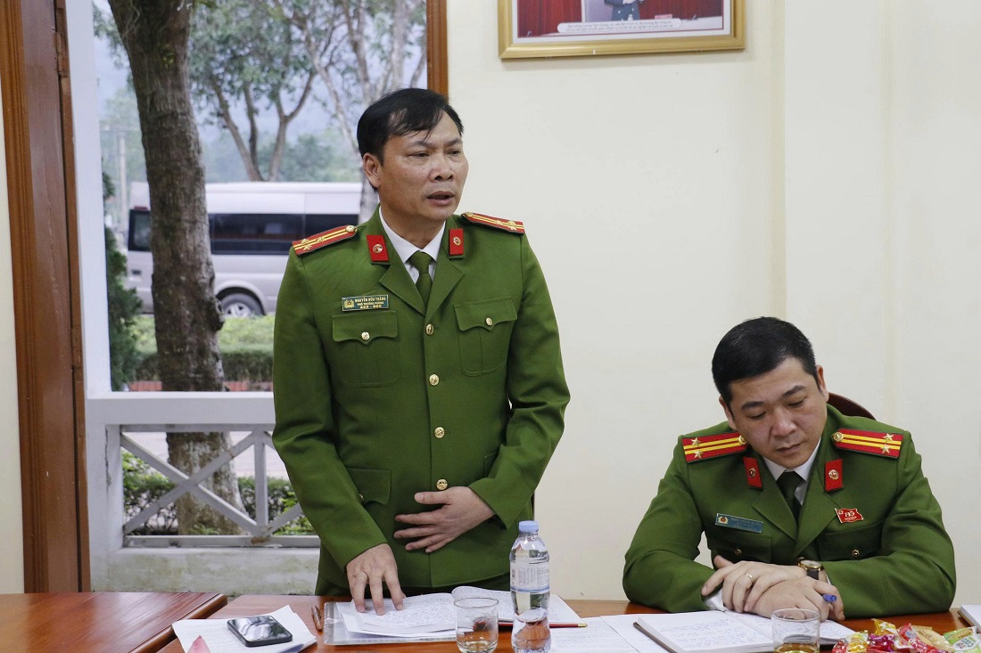 Đại diện Lãnh đạo Phòng Cảnh sát điều tra tội phạm về ma túy phát biểu