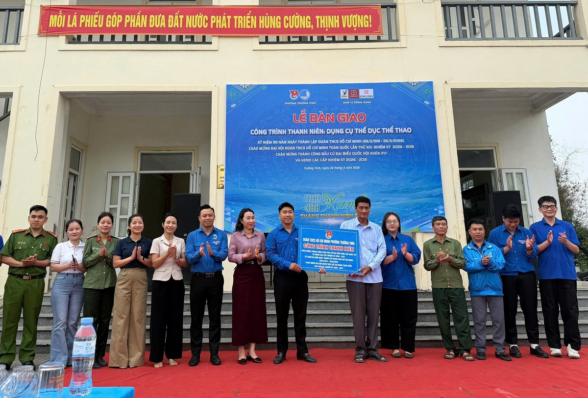 Công an phường Trường Vinh bàn giao công trình thanh niên