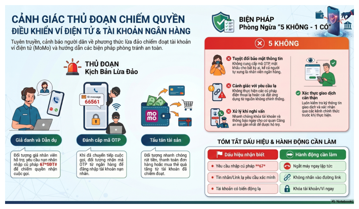 Cảnh báo thủ đoạn lợi dụng chuyển tiếp cuộc gọi để chiếm đoạt tài khoản MoMo