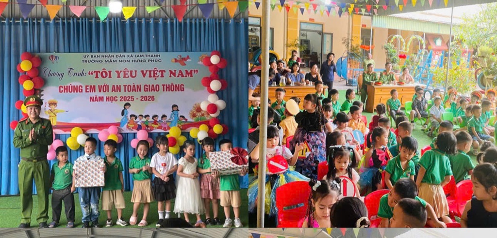 Công an xã Lam Thành tổ chức Hội thi “Bé với an toàn giao thông”