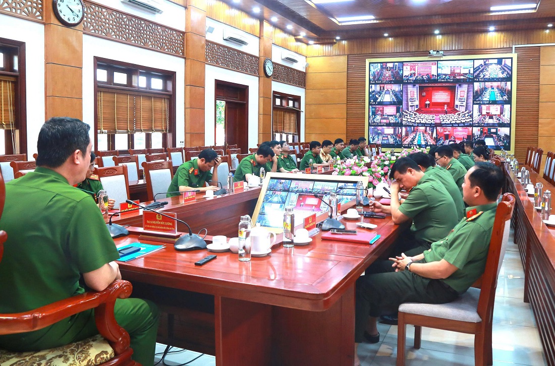 Toàn cảnh buổi lễ tại điểm cầu Công an Nghệ An