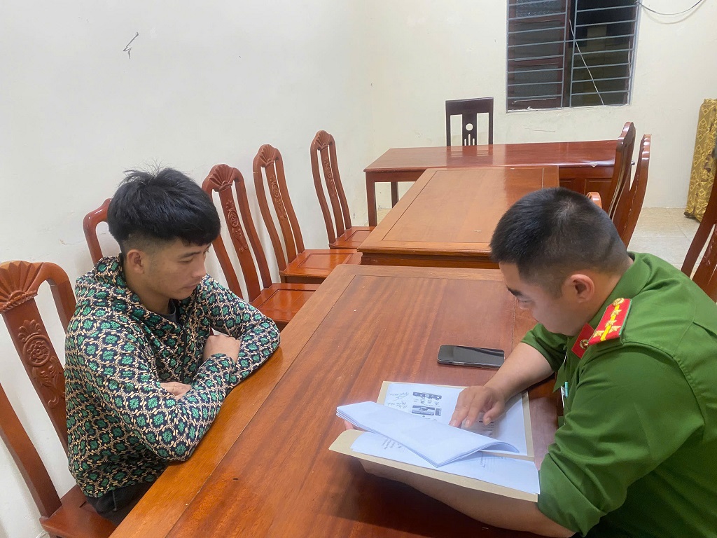 Đối tượng Trần Văn Tài tại Cơ quan Công an