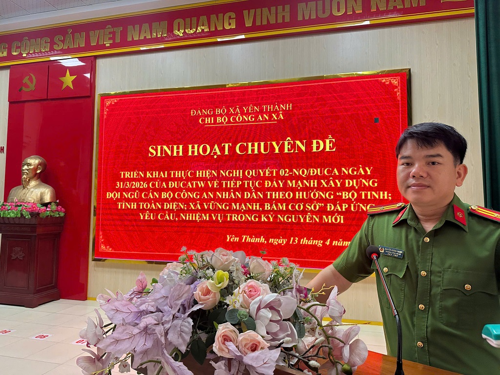 Công an xã quán triệt nội dung Nghị quyết