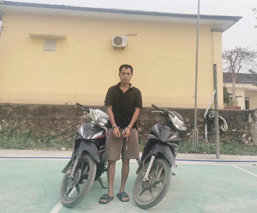 Đối tượng Hà Văn Sơn tại cơ quan Công an