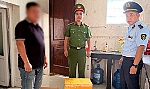 Công an xã Hưng Nguyên phối hợp kiểm tra, đảm bảo an toàn hàng hóa