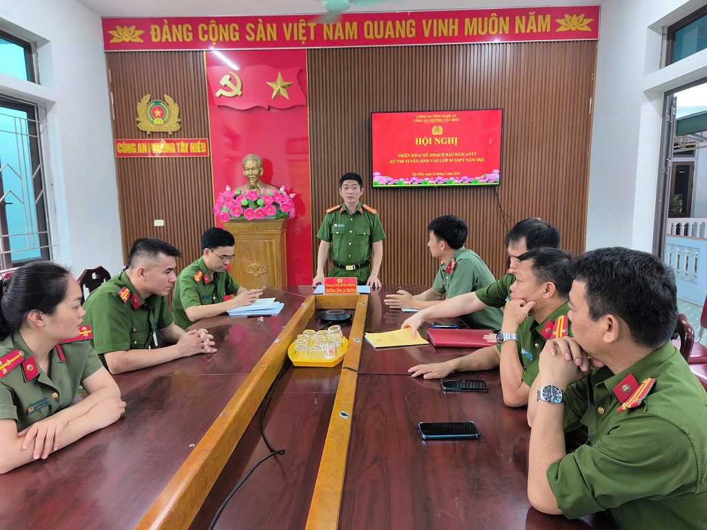 Công an phường Tây Hiếu tổ chức Hội nghị triển khai công tác bảo đảm ANTT kỳ thi tuyển sinh lớp 10 THPT