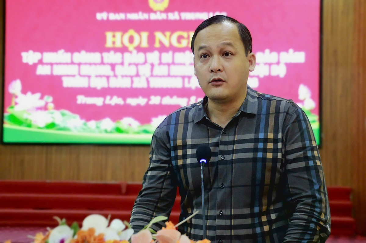 Đại diện chính quyền xã Trung Lộc phát biểu tại Hội nghị