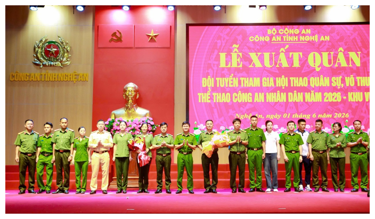 Tổ chức Lễ xuất quân Đội tuyển tham gia Hội thao quân sự, võ thuật, thể thao Công an nhân dân năm 2026 - khu vực II