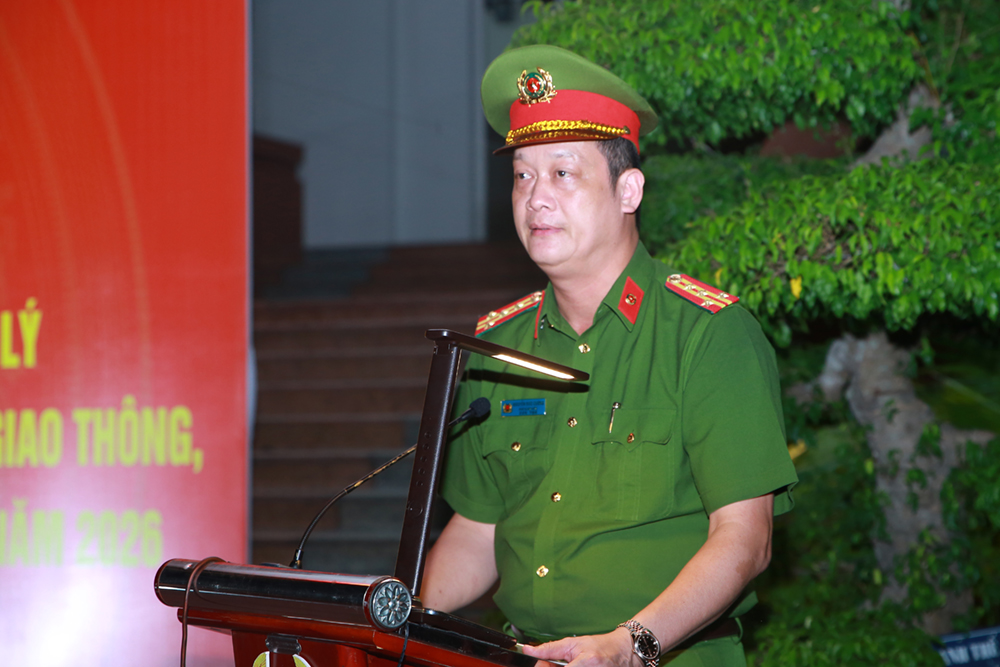 Đồng chí Đại tá Nguyễn Đức Cường, Ủy viên Ban Thường vụ Đảng ủy, Phó Giám đốc Công an tỉnh 