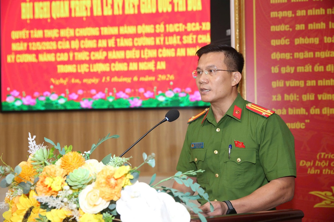 Đại diện Công an xã, phường tiêu biểu phát biểu hưởng ứng