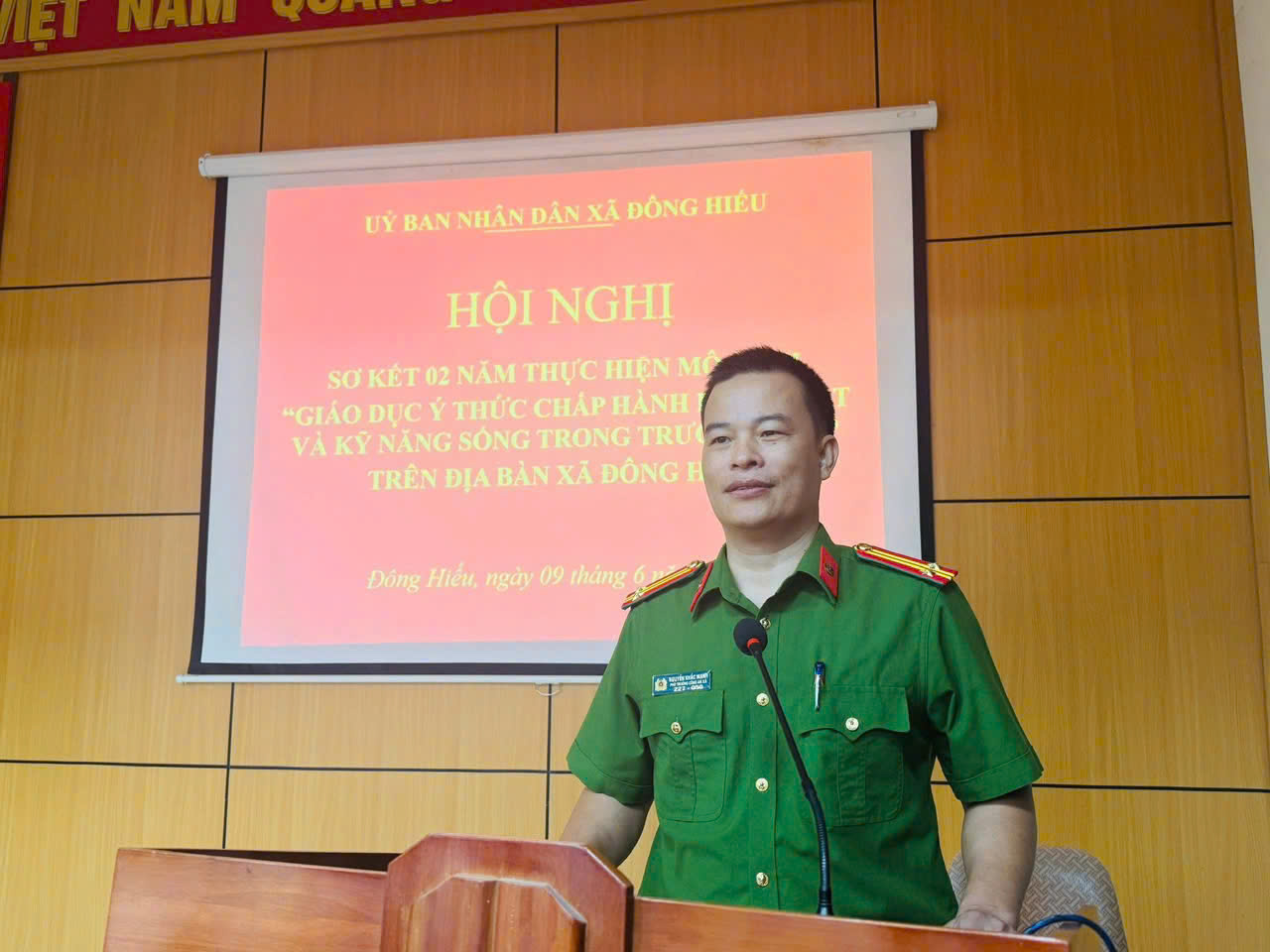 Đại diện Công an xã phát biểu