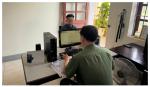 Công an phường Vinh Hưng làm việc với trường hợp đăng tải thông tin sai sự thật trên mạng xã hội