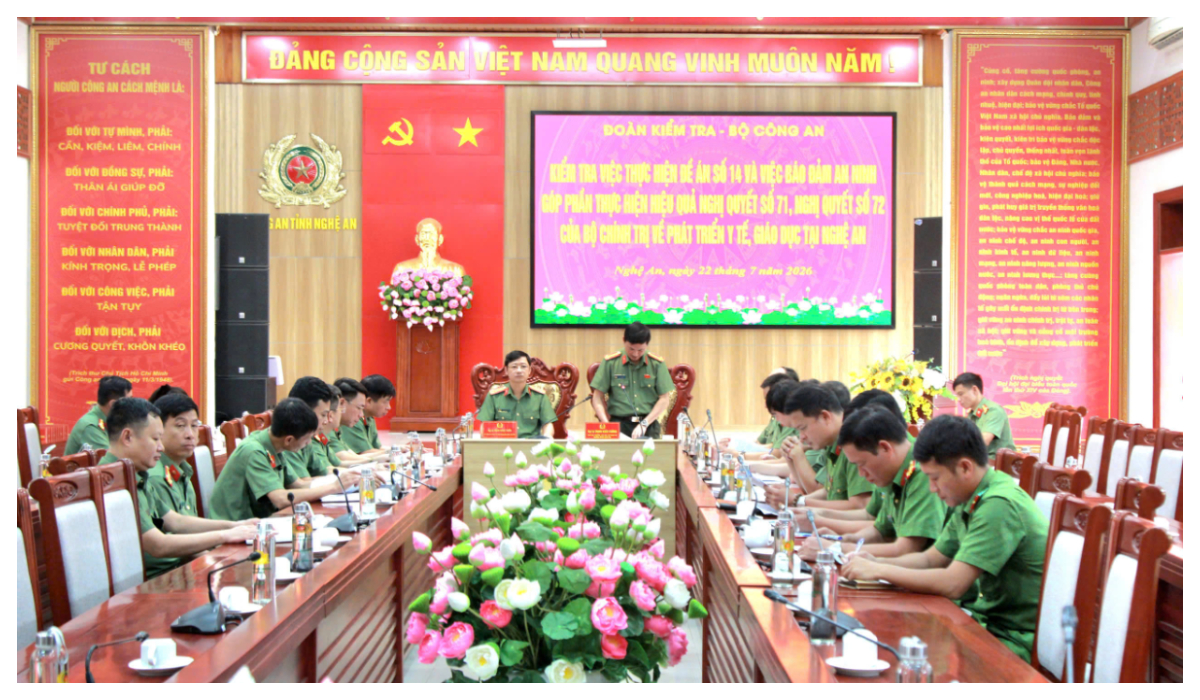 Kiểm tra việc thực hiện Đề án số 14, bảo đảm an ninh góp phần thực hiện Nghị quyết của Bộ Chính trị về phát triển y tế, giáo dục