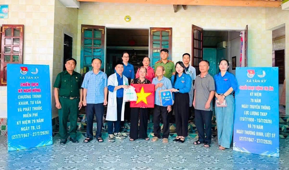 Công an xã Tân Kỳ tổ chức nhiều hoạt động kỷ niệm 79 năm Ngày Thương binh, liệt sỹ